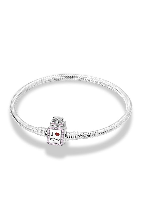 925 Sterling Silver Snake Chain Bracelet Perfume Bottle Charms Bracelets for Women Girls Gifts for Her