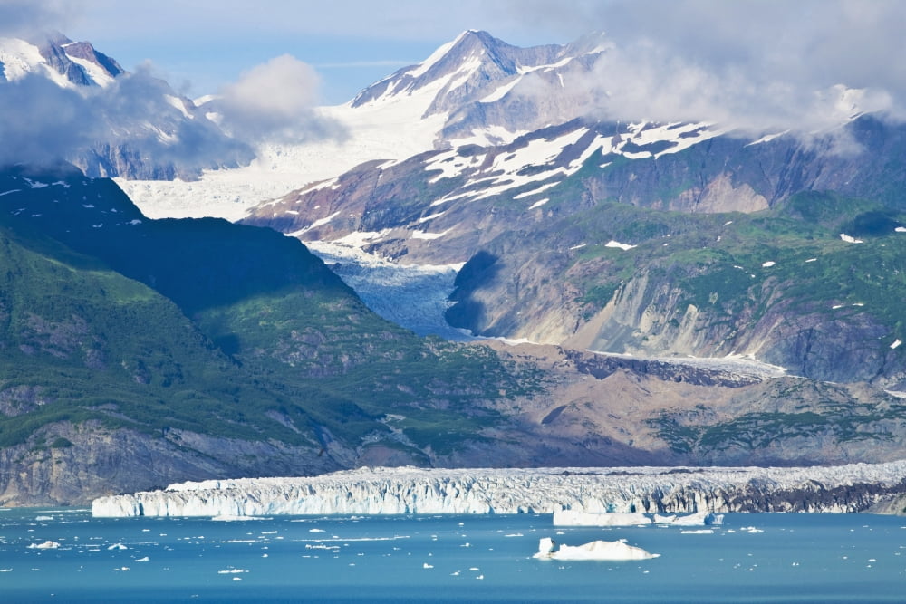 Alsek Glacier Empties Into Alsek Lake At Glacier Bay National Park Summer In Southeast Alaska Canvas Art - Michael DeYoung Design Pics (17 x 11)