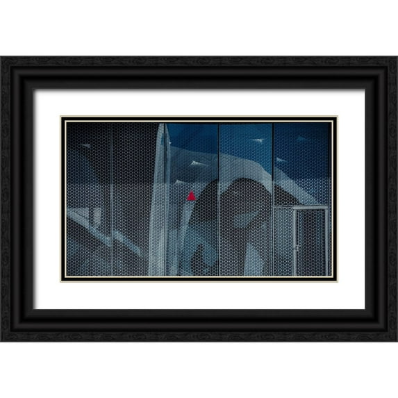 Alsharif, Yahia 24x16 Black Ornate Wood Framed with Double Matting Museum Art Print Titled - Emergency Door 02