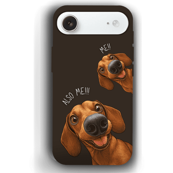"Also Me" Design Custom Pet iPhone 17 Case – 4 Colors & 4 Patterns | YingMart Personalized Pet Portrait Protective Cover for Dog Lovers (DarkBrown, iPhone17Air, Style3)