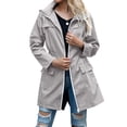 thumbnail image 1 of Alsol Lamesa Long Raincoat for Women Outdoor Lightweight Waterproof Rain Jackets Packable Hiking Zip up Hooded Windbreaker, 1 of 5