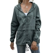 Rain Coats for Women Waterproof Lightweight Rain Jackets Windbreaker Packable Outdoor Hiking Hooded Jacket