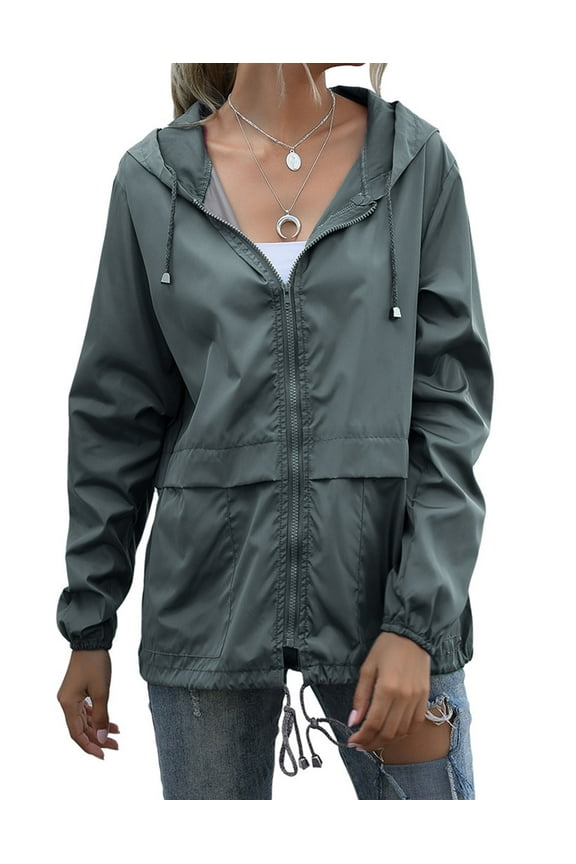 Rain Coats for Women Waterproof Lightweight Rain Jackets Windbreaker Packable Outdoor Hiking Hooded Jacket