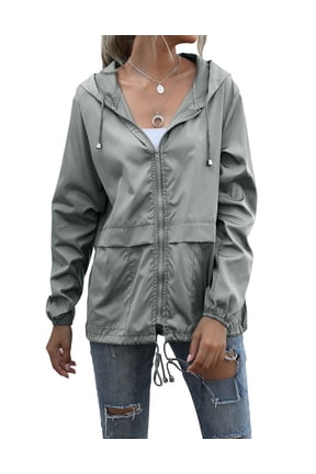 Rain Jacket for Women Waterproof Lightweight Rain Coats Windbreaker Packable Outdoor Hiking Hooded Jacket