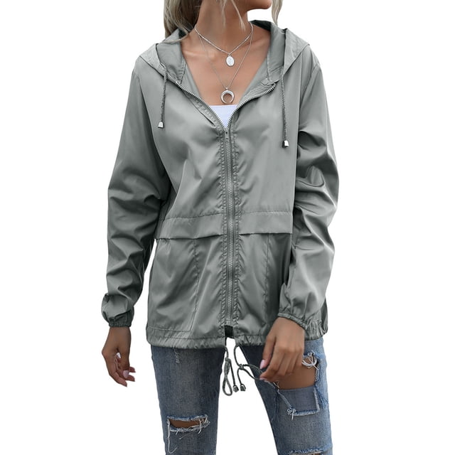 Alsol Lamesa Rain Jacket for Women Waterproof Lightweight Rain Coats Windbreaker Packable Outdoor Hiking Hooded Jacket