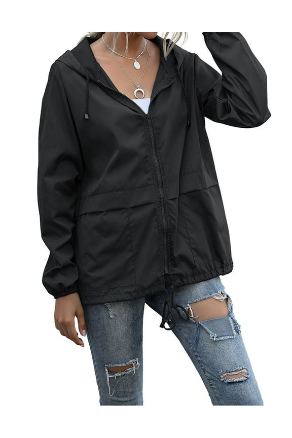 Raincoats for Women Waterproof Lightweight Rain Jackets Windbreaker Packable Outdoor Hiking Hooded Jacket
