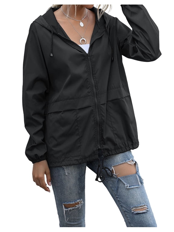 Raincoats for Women Waterproof Lightweight Rain Jackets Windbreaker Packable Outdoor Hiking Hooded Jacket