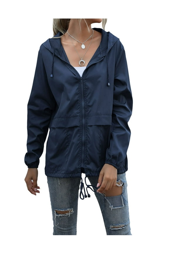 Raincoats for Women Waterproof Lightweight Rain Jackets Windbreaker Packable Outdoor Hiking Hooded Jacket