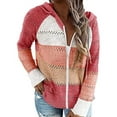 thumbnail image 1 of Alsol Lamesa Sweatshirt for Women Lightweight Color Block Zip-up Hoodies Jacket for Women with Adjustable Drawstring, 1 of 2