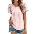 thumbnail image 1 of Alsol Lamesa V Neck T-Shirts Tops for Women Summer Ruffle Short Sleeve Polka Dot Casual Womens Shirts, 1 of 6