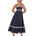 thumbnail image 1 of Alsol Lamesa Women Elegant Wedding Guest Evening Dress Boho Dresses Party Beach Midi Dress Blue,M, 1 of 5