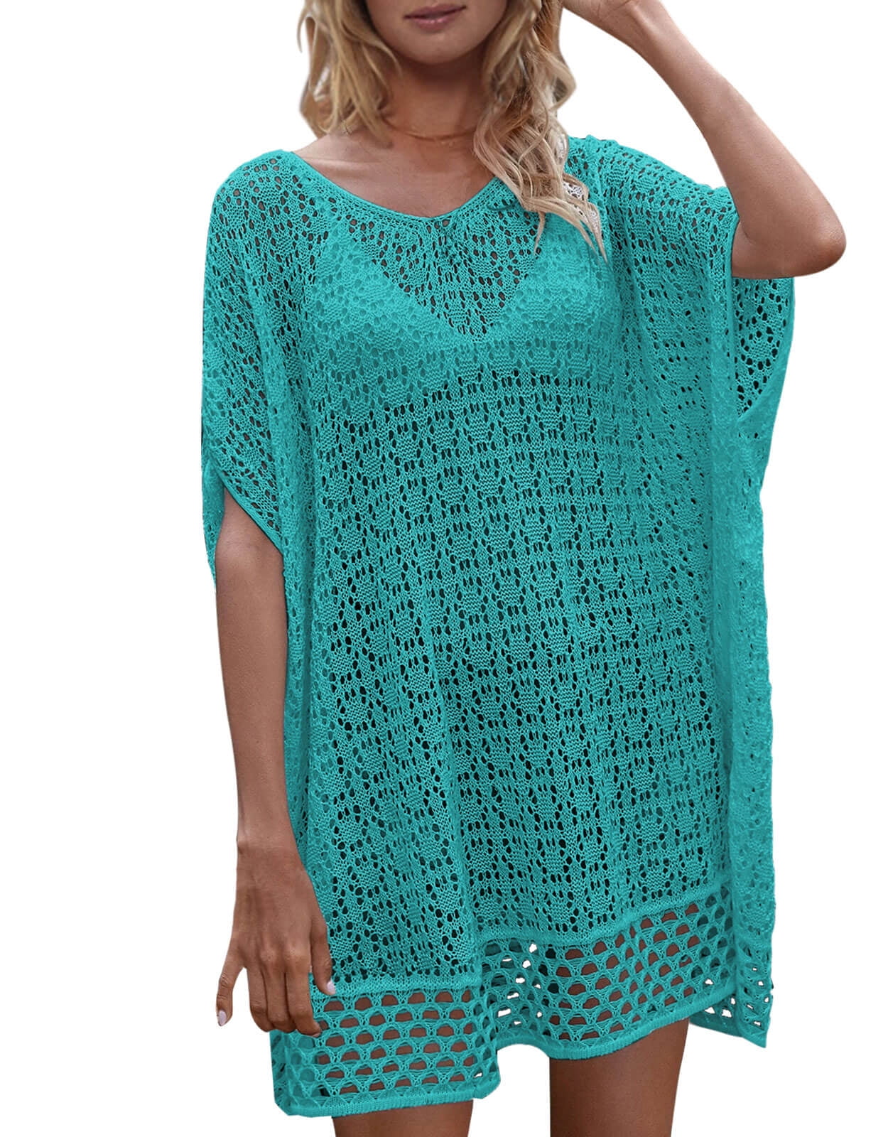 Alsol Lamesa Women's Bathing Suit Cover Ups Crochet Cover Up For