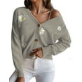 thumbnail image 1 of Alsol Lamesa Women's Cardigan Sweater Floral Print Open Front Buton Down Soft Knit Cardigans Sweater, 1 of 6