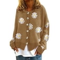 thumbnail image 1 of Alsol Lamesa Women's Cardigan Sweaters Daisy Flower Floral Print Open Front Buton Down Soft Knit Cardigans Sweater, 1 of 6