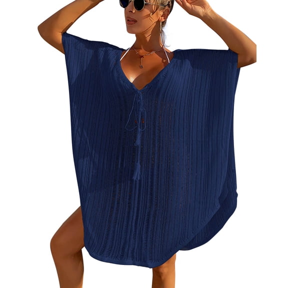 Alsol Lamesa Women's Plus Size Swimsuit Cover up Openwork Sexy Crochet Coverup Beach Bathing Suit Cover-ups