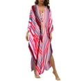 thumbnail image 1 of Alsol Lamesa Women's Summer Swimsuit Cover Ups Zebra Stripes Beach Dresses Bikini Bathing Suit Cover Up Plus Size Kimono Kaftan Dress, 1 of 7