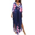 thumbnail image 1 of Alsol Lamesa Women's Summer Swimsuit Cover Ups Zebra Stripes Beach Dresses Bikini Bathing Suit Cover Up Plus Size Kimono Kaftan Dress, 1 of 7