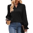 thumbnail image 1 of Alsol Lamesa Womens Long Sleeve Fall Tops Dressy V Neck Knit Top Casual 2023 Trendy Tshirts Blouses Shirts for Women, 1 of 6