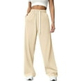 thumbnail image 1 of Alsol Lamesa Womens Wide Leg Casual Pants High Elastic Waist Yoga Beach Trousers Palazzo Pants with Pockets Dark Gray L, 1 of 6