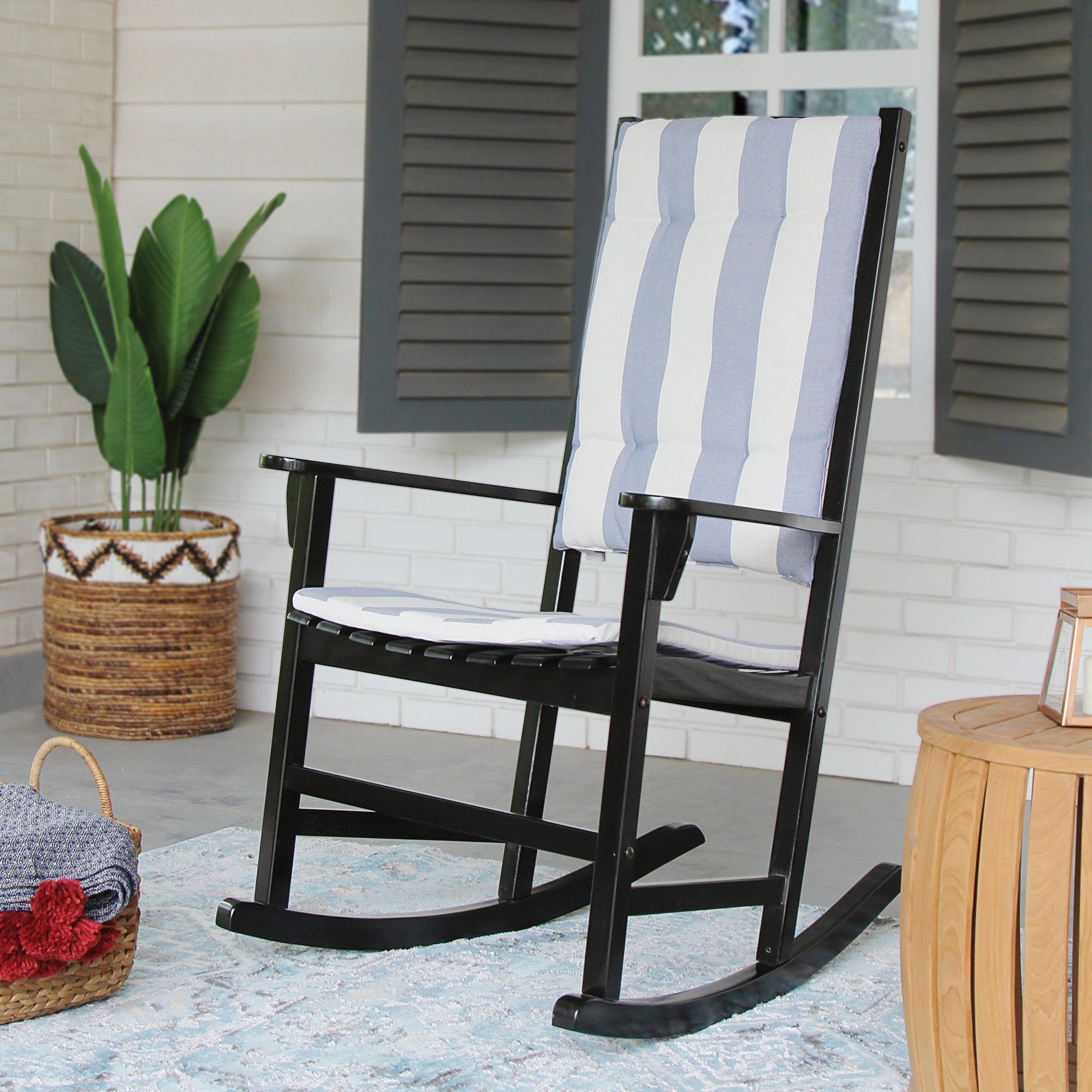 Black and white striped rocking chair cushions new arrivals