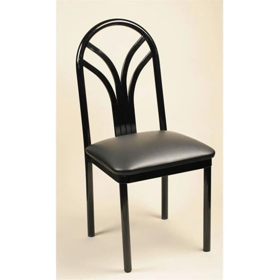 Alston Quality 190 BLK-Blue Ridge Lily Metal Side Chair With Upholstered Seat Black Frame