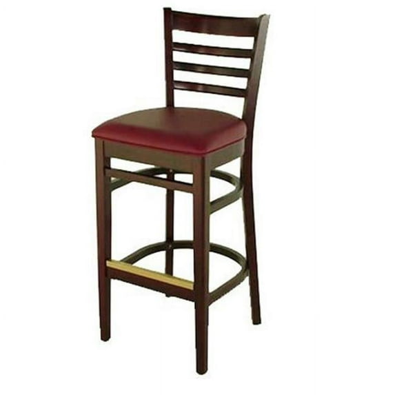 Alston Quality 3637-30 UP-N-Blue Ridge 30 in. Diana Bar Stool With Upholstered Seat Natural Frame