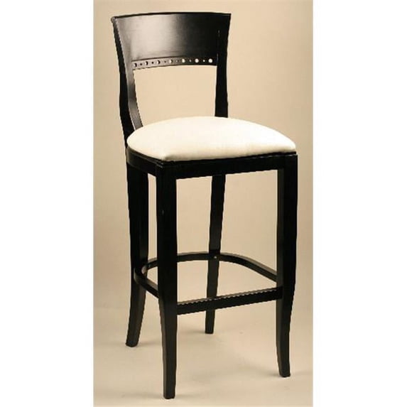 Alston Quality 3650-30-N-Ebony Biedermeier Stool Natural Frame - Ebony