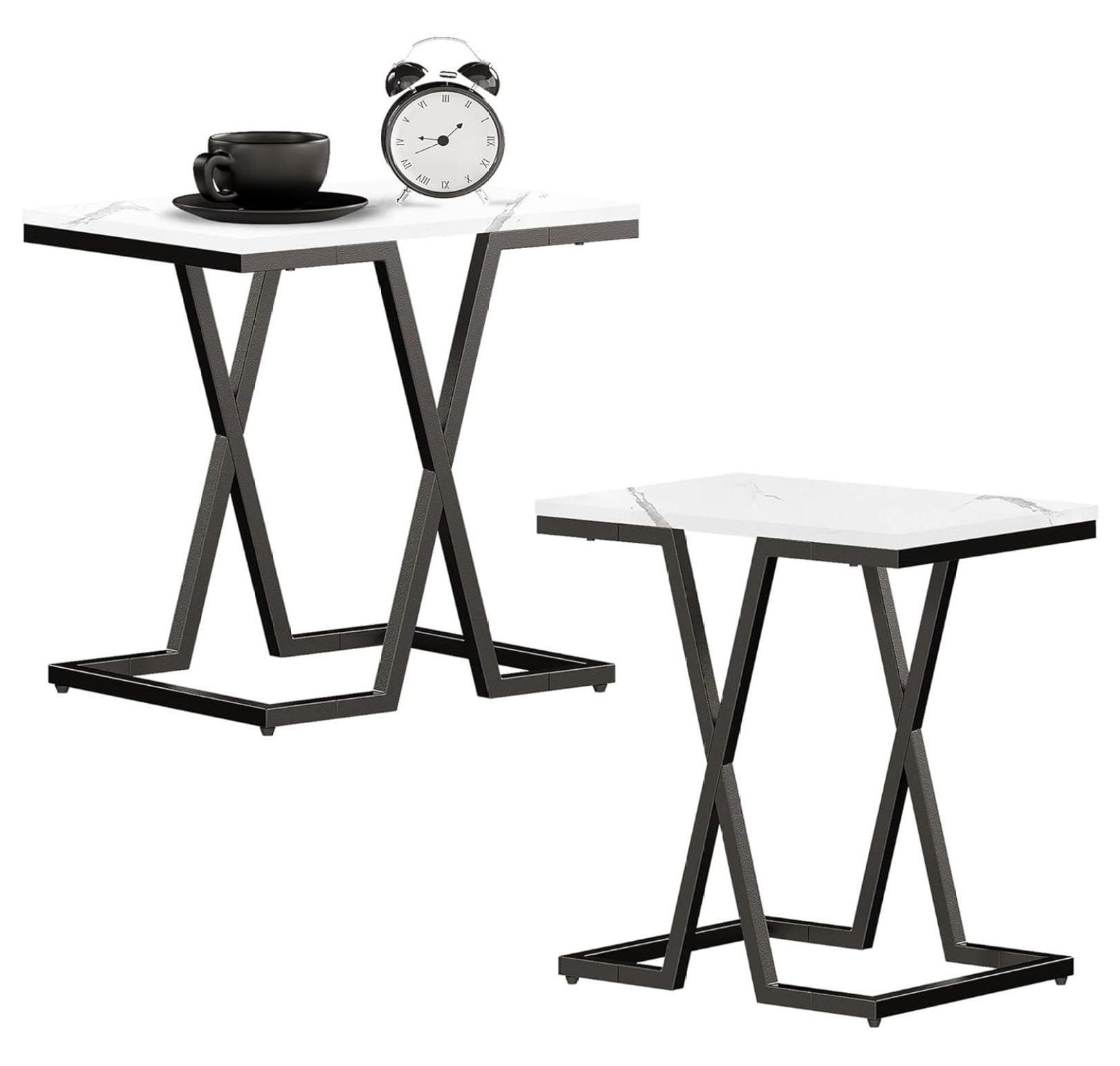 Alston Side Table White Side Table Small Marble Texture End Tables
