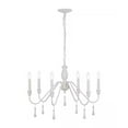 thumbnail image 1 of Alsy 26"W 6-Light Distressed-White Beaded Modern Farmhouse Cottage Chandelier, 1 of 5