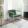 thumbnail image 1 of Modern Alt Arm Chair Green & Gold, 1 of 6