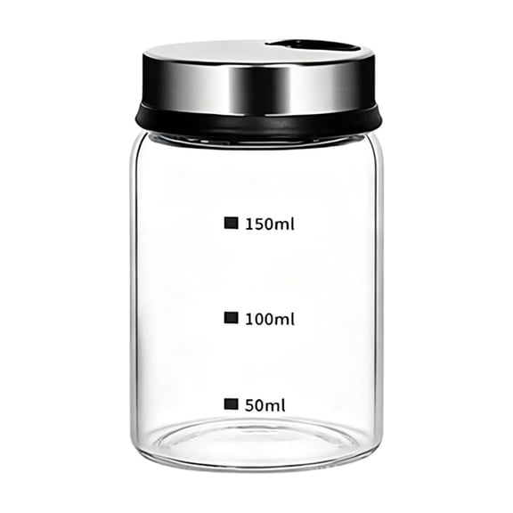 Alt Pepper Shaker, 150ml Salt Shaker with Adjustable pour Holes, Stainless Steel spice shaker, Glass Spice Jars with Shaker lids, Spice Container,salt container for Kitchen