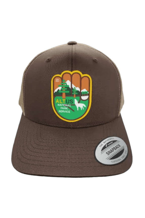 Alt Us National Park Service Trucker Hat - Brown on Khaki