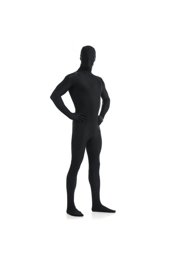 Adult/Kids Full Body Stretch Fabric Zentai Suit Costume - Black (Kid Medium)