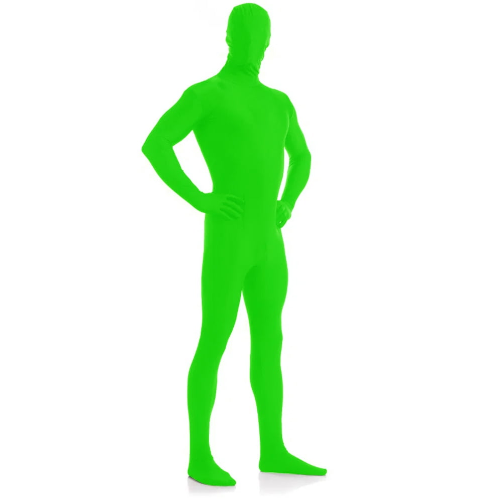 KIDS ZENTAI SUIT - FULL BODY STRETCH FABRIC COSTUME - GREEN MAN SUIT - 3  SIZES