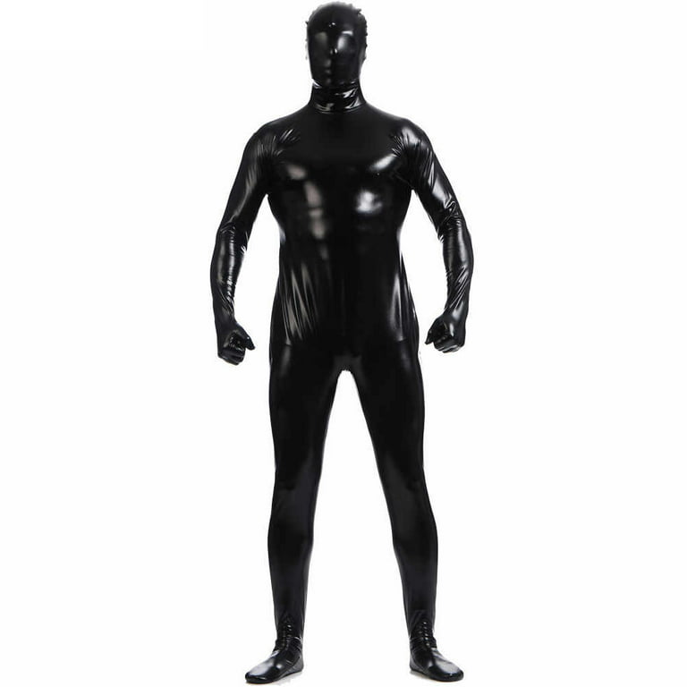 AltSkin Adult/Kids Full Body Stretch Fabric Zentai Suit Costume - Metallic  Black (XXS)