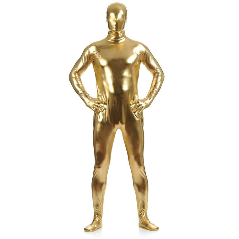 AltSkin Adult/Kids Full Body Stretch Fabric Zentai Suit Costume - Metallic  Gold (X-Large) 
