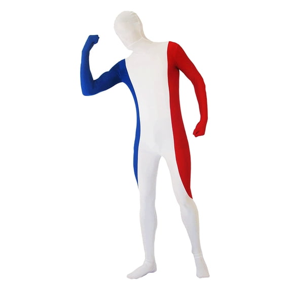 AltSkin Full Body Spandex World Cup Zentai Suit - France Flag Design - Bodysuit Costume (Medium (5'9" - 5'11"))