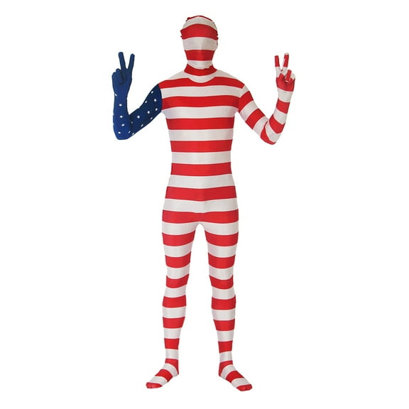 AltSkin Full Body Spandex World Cup Zentai Suit - USA Flag Design - Bodysuit Costume (XX-Small (5'0" - 5'4"))