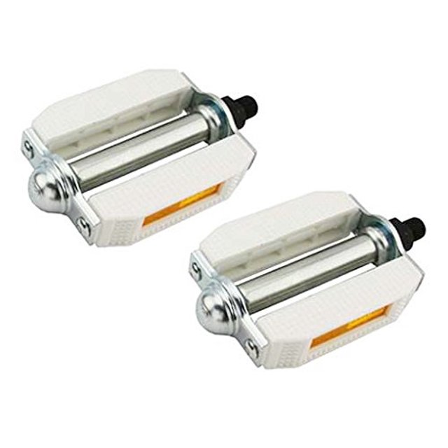 Alta 1/2" White PVC Metal Beach Cruiser Bike Pedals