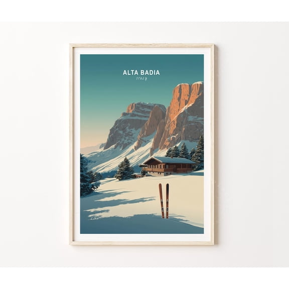 Alta Badia Italy Alpine Snow Mountain Home Decor