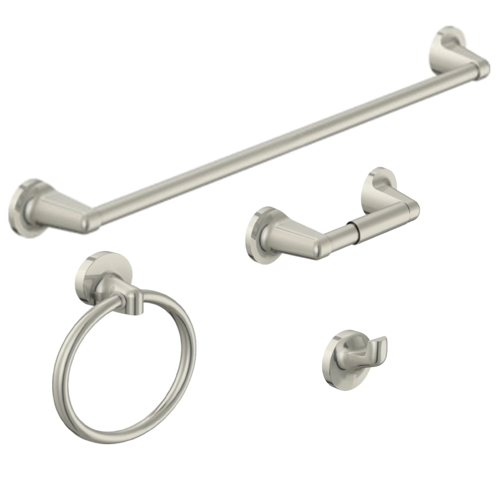 Alta Bay Brushed Nickel 4-Piece Bathroom Accessory Kit