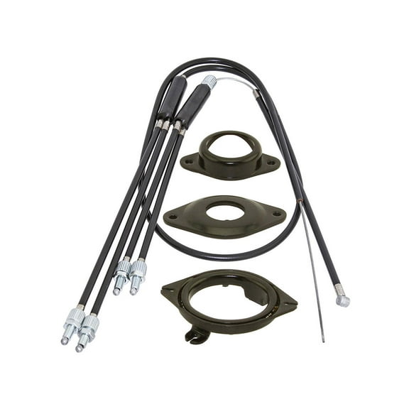 Alta Bicycle BMX Bike Gyro Brake Cables Front + Rear (Upper + Lower) Spinner Rotor Set Kit (Rotor Set Black)