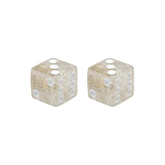 Alta Bicycle Bike Bicycle Dice Schrader Valve Caps, Multiple Colors (Glitter Clear)