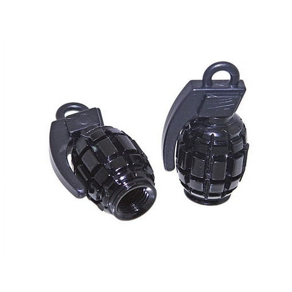 Alta Bicycle Bike Bicycle Grenade Schrader Bike Valve Caps, Multiple Colors (Black)
