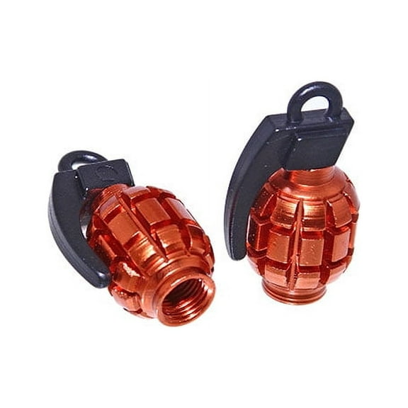 Alta Bicycle Bike Bicycle Grenade Schrader Bike Valve Caps, Multiple Colors (Orange)