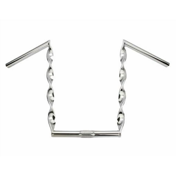 Alta Bicycle Lowrider Flat Twisted Bike Handle Bars 25.4mm, Multiple Sizes and Colors (Chrome, 15")