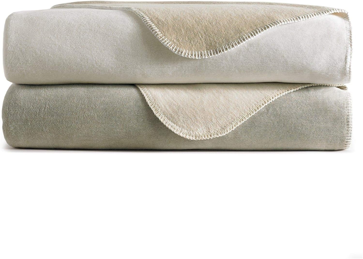Alta Blanket Reversible Luxury Throw Blanket with Whip Stitch Detail