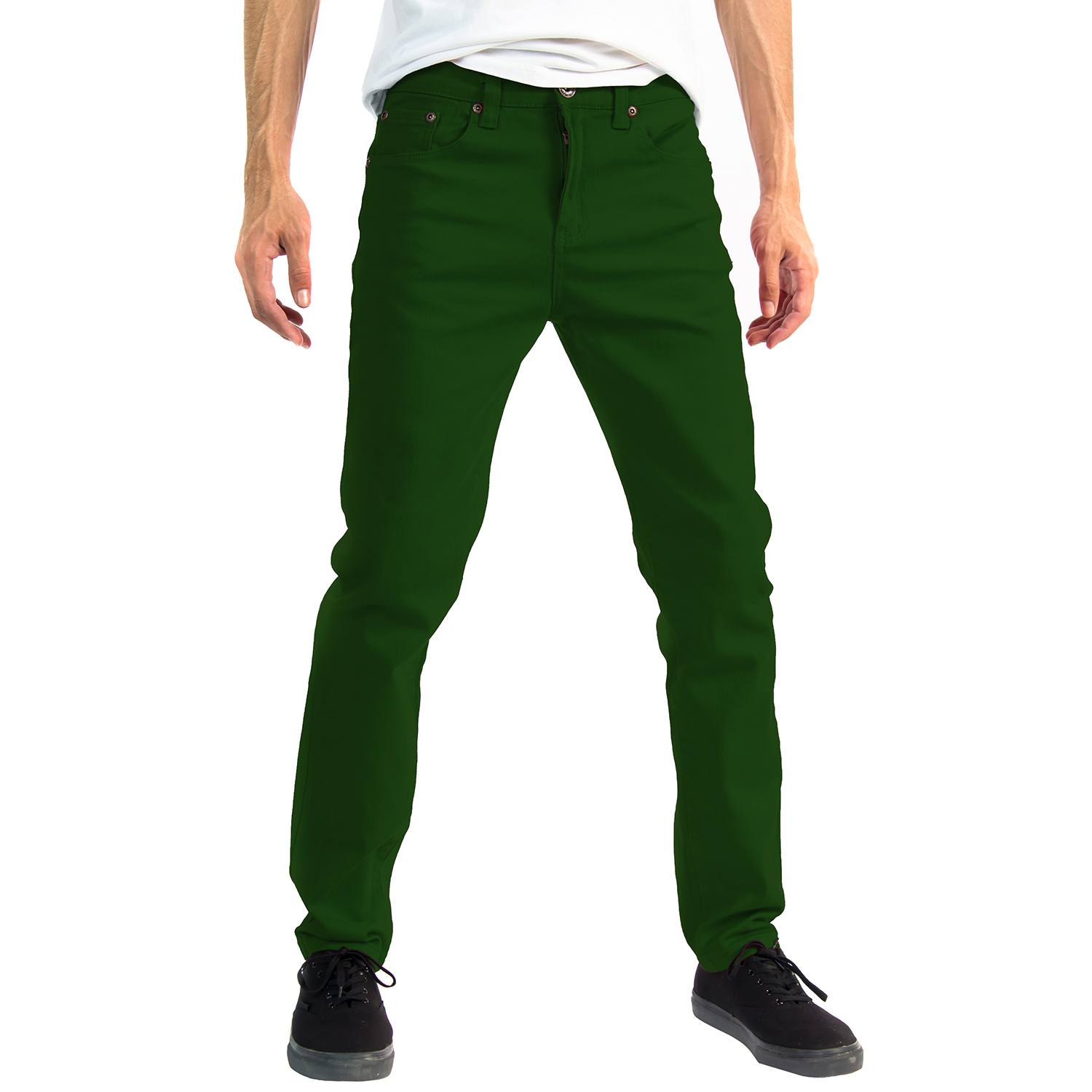 Alta Designer Fashion Mens Slim Fit Skinny Denim Jeans - Green - Size 30 - image 1 of 3