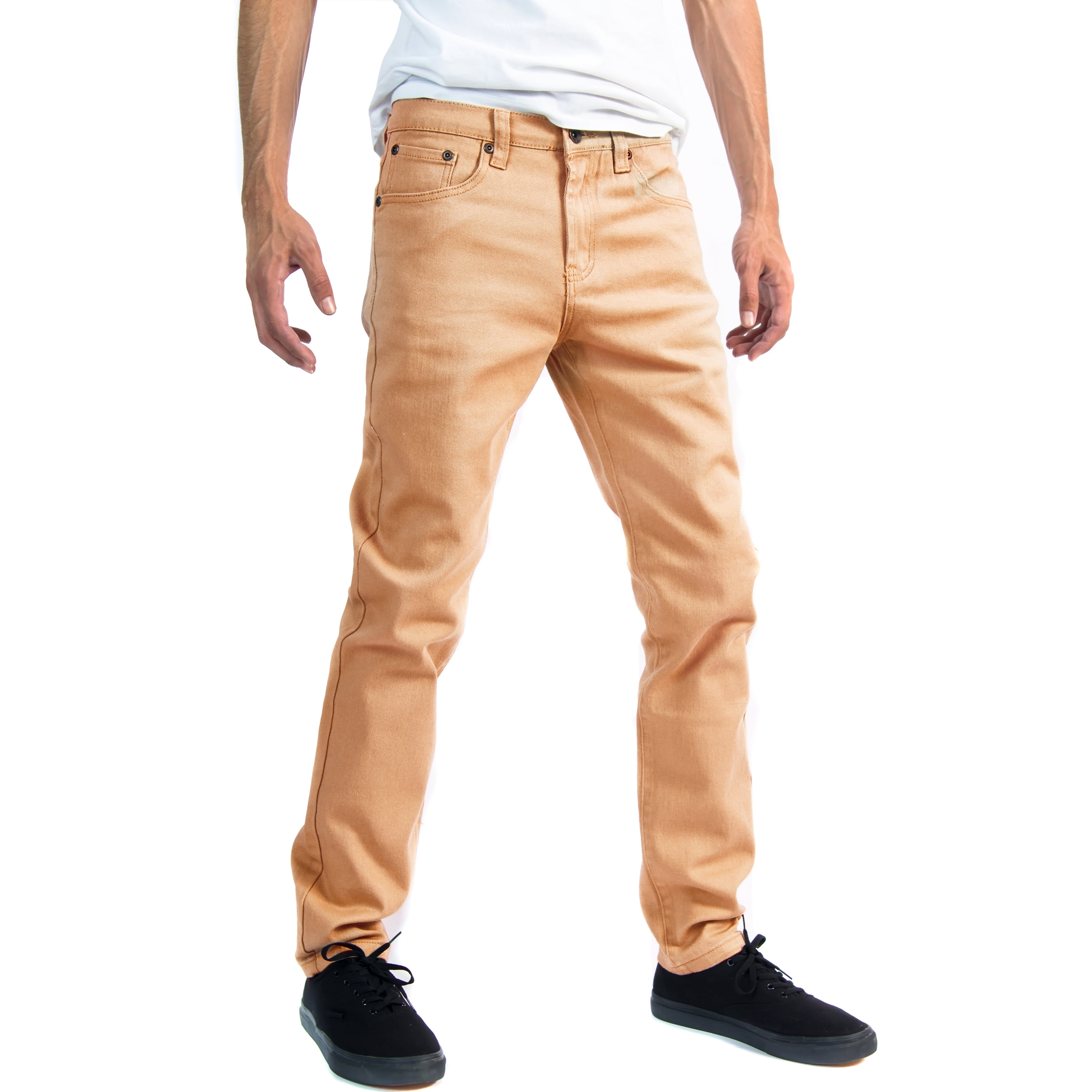 Alta Designer Fashion Mens Slim Fit Jeans skinny denim cáqui