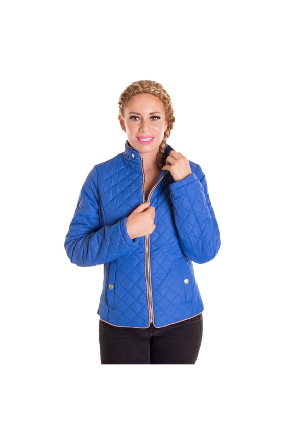 Designer Fashion Women's Outerwear Insulated Jacket - Blue - Large